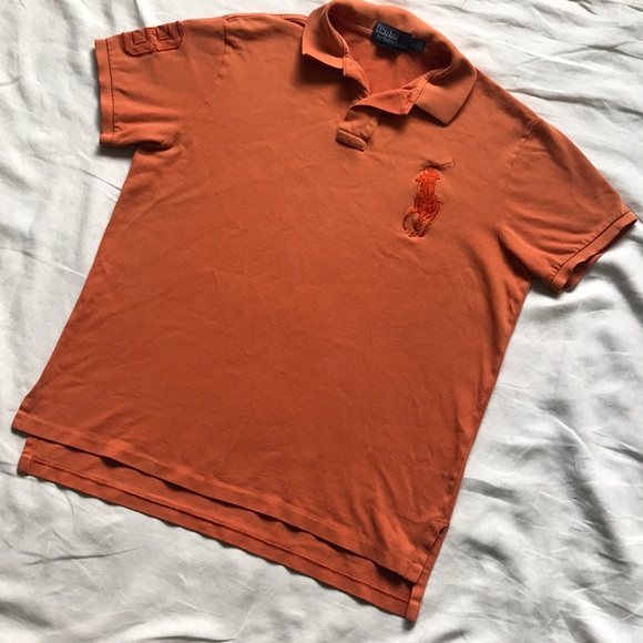 Ralph Lauren POLO Custom Fit Polo Shirt in Orange - Picture 1 of 8
